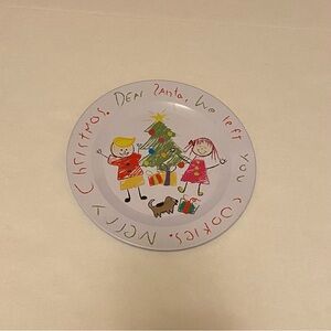 Metal Dear Santa We Left You Cookies Merry Christmas Cookie Plate Platter Decor